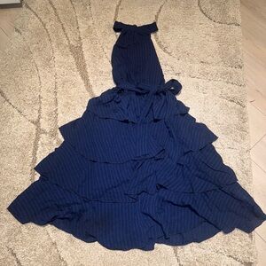 Elegant Navy Blue Midi Dress